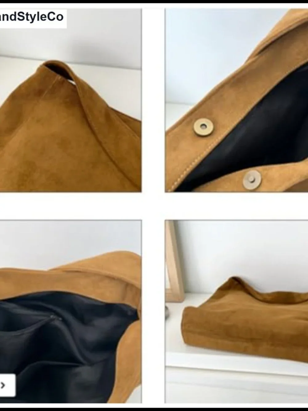 Faux Suede Slouchy Hobo Bag Crossbody Shoulder Tote Purse Handbag